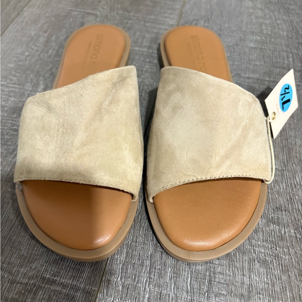 Simona Rossi Genuine Leather Suede Sandals Made in Italy Size 7.5 - Picture 4 of 6